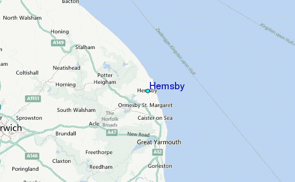 Hemsby Tide Station Location Map