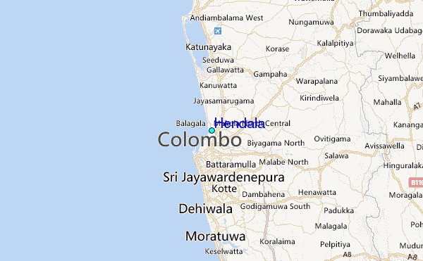 Hendala Tide Station Location Map