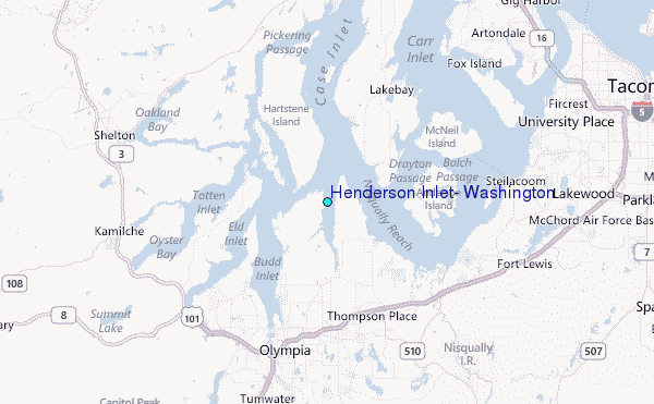 Henderson Inlet, Washington Tide Station Location Map