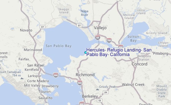Hercules, Refugio Landing, San Pablo Bay, California Tide Station Location Map