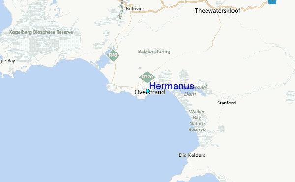 Hermanus Tide Station Location Map