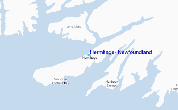 Hermitage, Newfoundland Tide Station Location Map