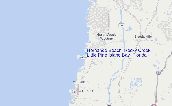 Hernando Beach, Rocky Creek, Little Pine Island Bay, Florida Tide Station Location Map