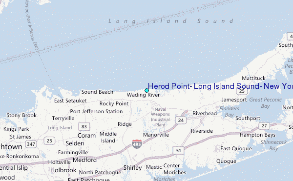 Herod Point, Long Island Sound, New York Tide Station Location Map