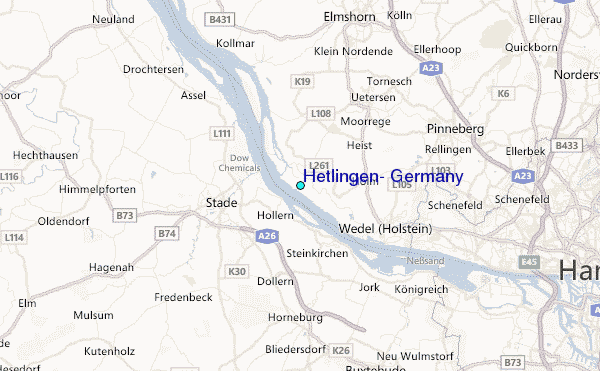 Hetlingen, Germany Tide Station Location Map