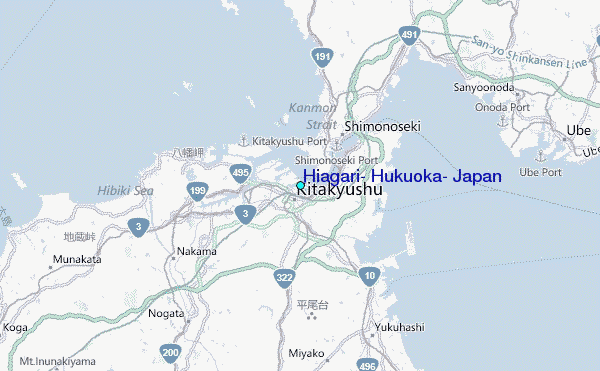 Hiagari, Hukuoka, Japan Tide Station Location Map