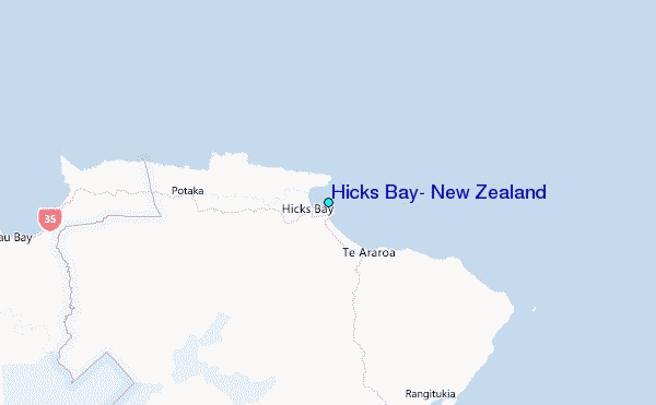 Hicks Bay, New Zealand Tide Station Location Map