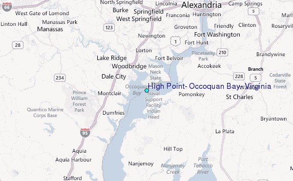 High Point, Occoquan Bay, Virginia Tide Station Location Map
