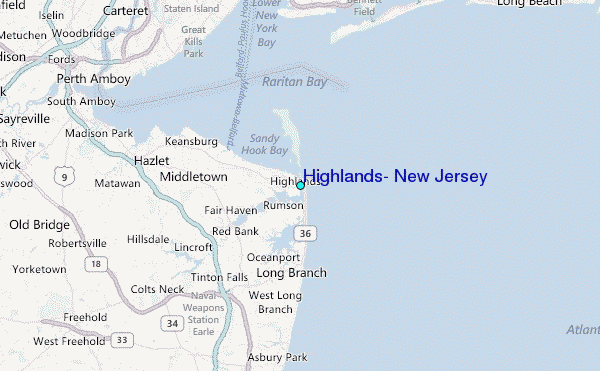 Highlands, New Jersey Tide Station Location Map