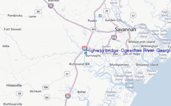 Highway bridge, Ogeechee River, Georgia Tide Station Location Map