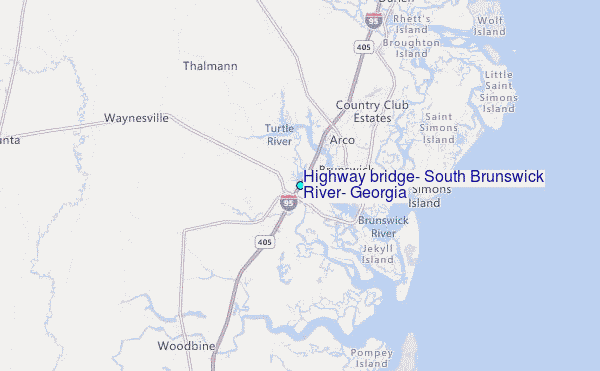 Highway bridge, South Brunswick River, Georgia Tide Station Location Map