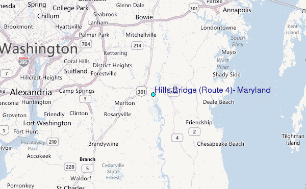 Hills Bridge (Route 4), Maryland Tide Station Location Map