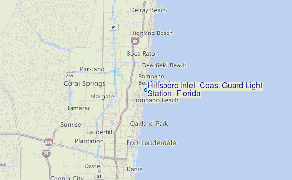 Hillsboro Inlet, Coast Guard Light Station, Florida Tide Station Location Map