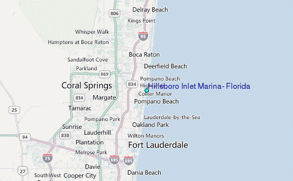 Hillsboro Inlet Marina, Florida Tide Station Location Map