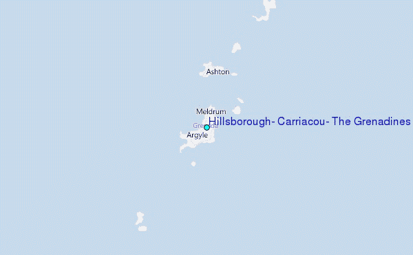 Hillsborough, Carriacou, The Grenadines Tide Station Location Map