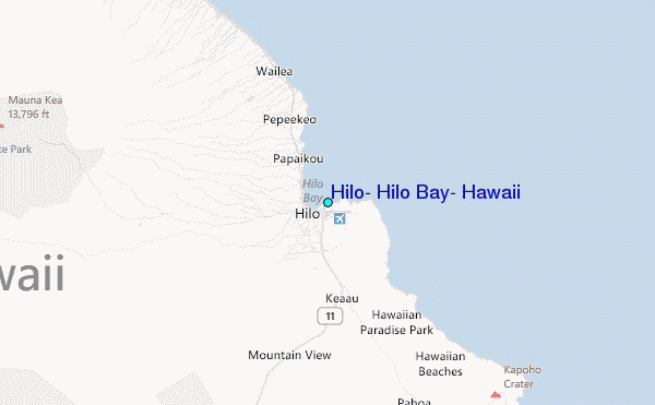 Hilo, Hilo Bay, Hawaii Tide Station Location Map