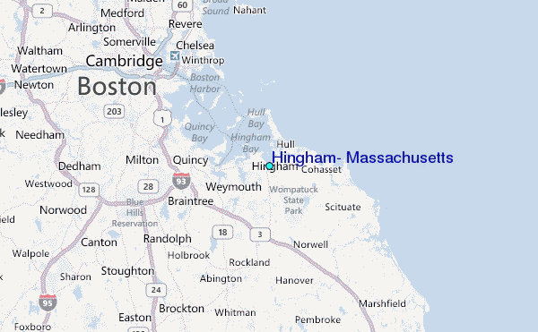 Hingham, Massachusetts Tide Station Location Map