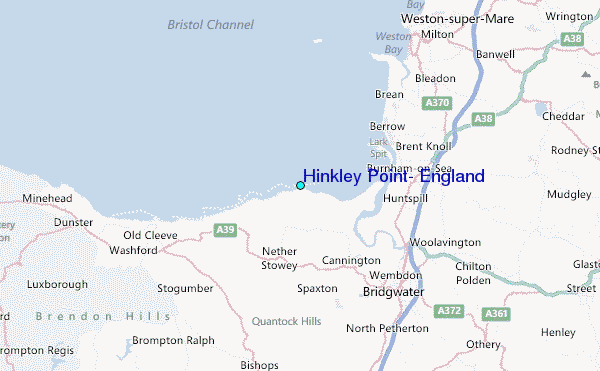 Hinkley Point, England Tide Station Location Map