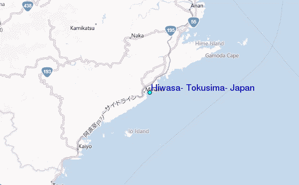Hiwasa, Tokusima, Japan Tide Station Location Map