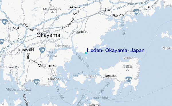 Hoden, Okayama, Japan Tide Station Location Map