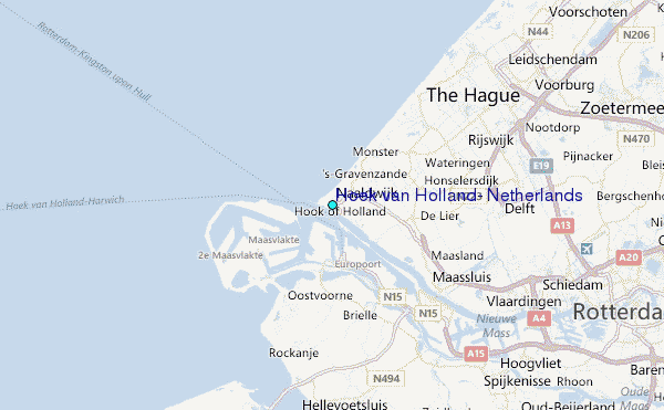 Hoek van Holland, Netherlands Tide Station Location Map