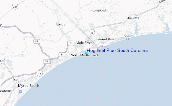 Hog Inlet Pier, South Carolina Tide Station Location Map
