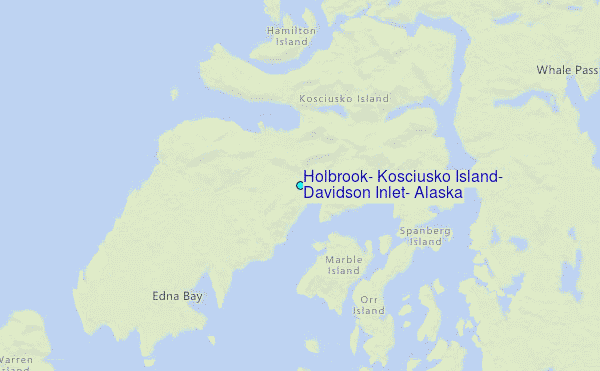 Holbrook, Kosciusko Island, Davidson Inlet, Alaska Tide Station Location Map