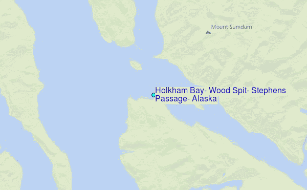 Holkham Bay, Wood Spit, Stephens Passage, Alaska Tide Station Location Map