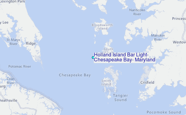 Holland Island Bar Light, Chesapeake Bay, Maryland Tide Station Location Map