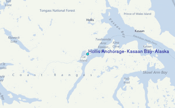Hollis Anchorage, Kasaan Bay, Alaska Tide Station Location Map