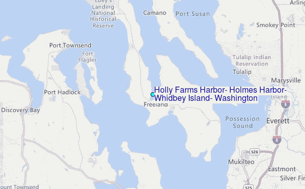 Holly Farms Harbor, Holmes Harbor, Whidbey Island, Washington Tide Station Location Map