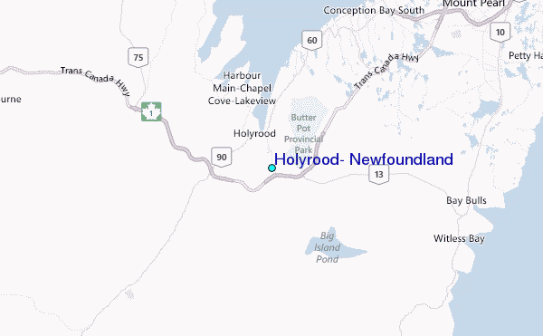Holyrood, Newfoundland Tide Station Location Map
