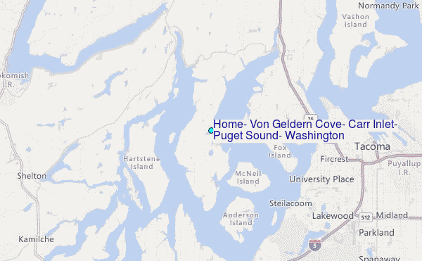 Home, Von Geldern Cove, Carr Inlet, Puget Sound, Washington Tide Station Location Map
