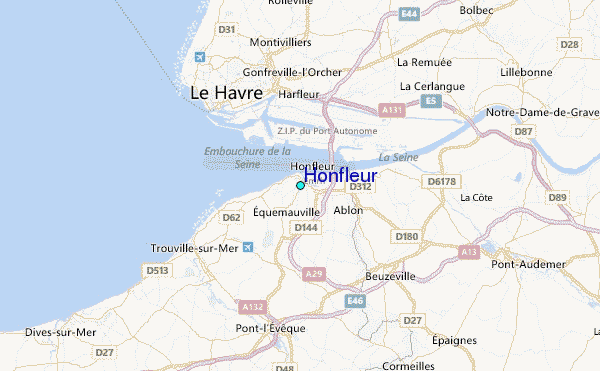 Honfleur Tide Station Location Map