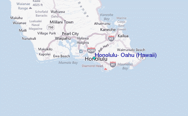 Honolulu, Oahu (Hawaii) Tide Station Location Map