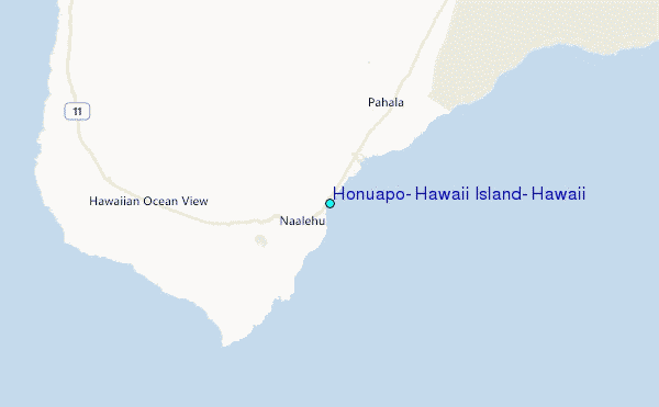 Honuapo, Hawaii Island, Hawaii Tide Station Location Map