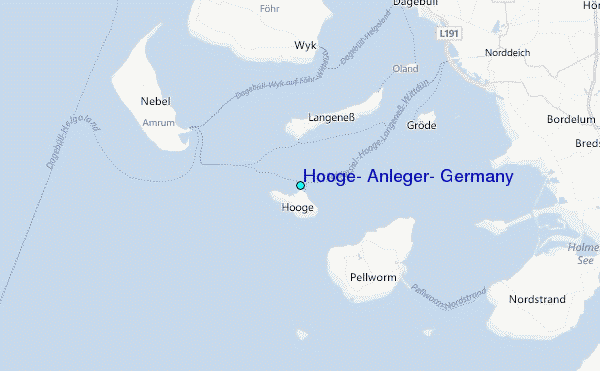 Hooge, Anleger, Germany Tide Station Location Map