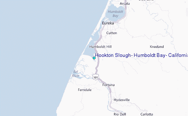 Hookton Slough, Humboldt Bay, California Tide Station Location Map