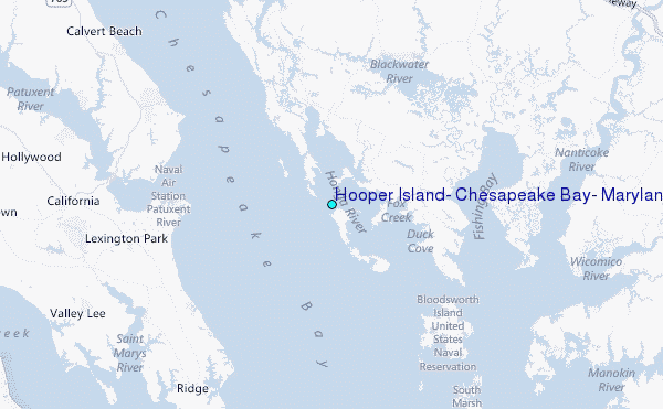 Hooper Island, Chesapeake Bay, Maryland Tide Station Location Map