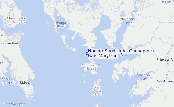 Hooper Strait Light, Chesapeake Bay, Maryland Tide Station Location Map