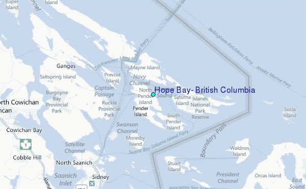 Hope Bay, British Columbia Tide Station Location Map