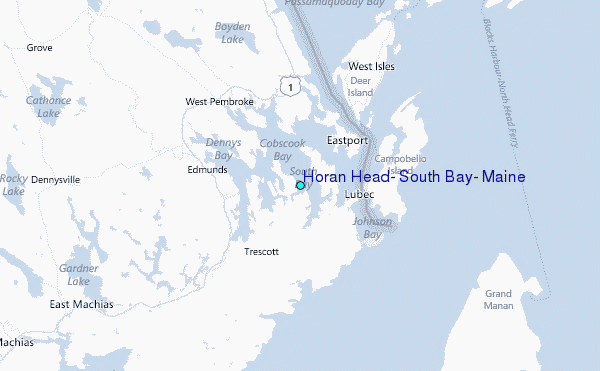 Horan Head, South Bay, Maine Tide Station Location Map