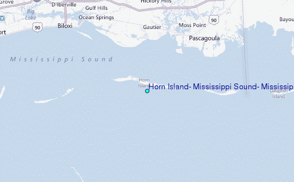 Horn Island, Mississippi Sound, Mississippi Tide Station Location Map