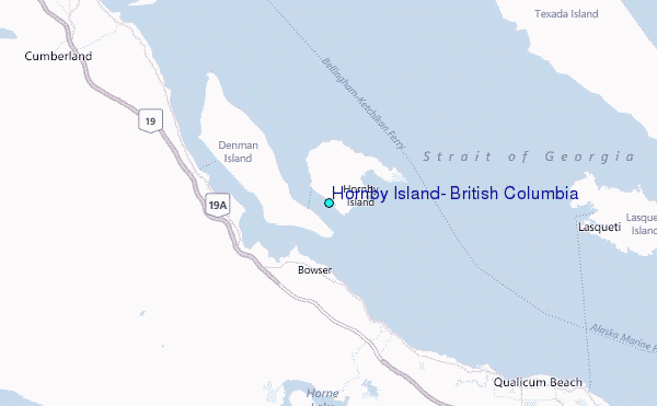 Hornby Island, British Columbia Tide Station Location Map
