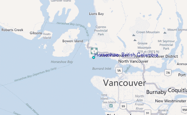 Horseshoe, British Columbia Tide Station Location Map