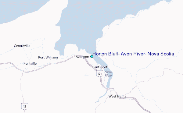 Horton Bluff, Avon River, Nova Scotia Tide Station Location Map