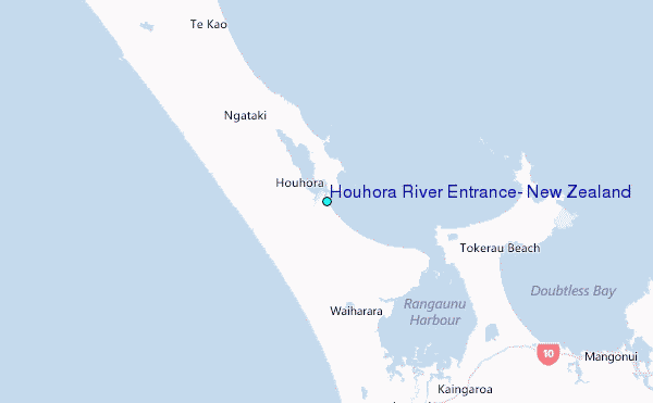 Houhora River Entrance, New Zealand Tide Station Location Map