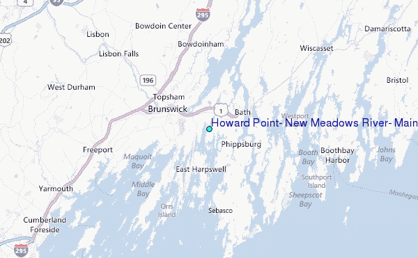 Howard Point, New Meadows River, Maine Tide Station Location Map