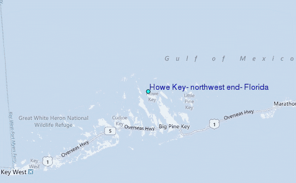Howe Key, northwest end, Florida Tide Station Location Map