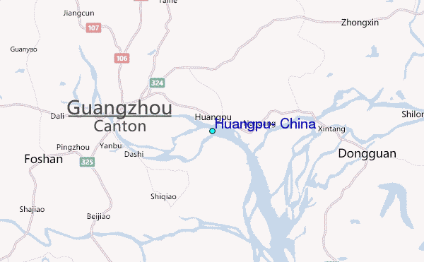 Huangpu, China Tide Station Location Map